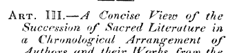 Art. III.—A Concise View of the Successi...