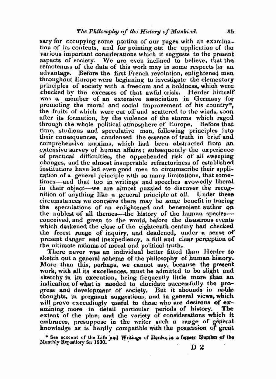 Monthly Repository (1806-1838) and Unitarian Chronicle (1832-1833): F Y, 1st edition - Untitled Article