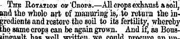 The Rotation ov Crops.—All crops exhaust...