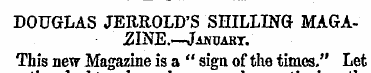 DOUGLAS JERROLD'S SHILLING MAGAZINE.—Jam...
