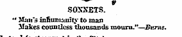 v SOXNETS. " Man's inhumanity to man Mak...