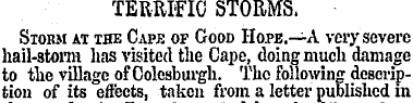 TERRIFIC STORMS. Storm at the Cape of Go...