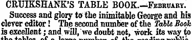 CRUIKSHANK'S TABLE BOOK—February. Succes...