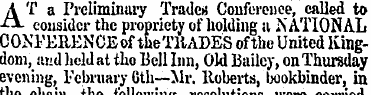 AT a Preliminary Trades Conference, call...