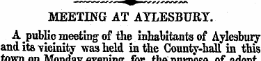 MEETING AT AYLESBURY. A public meeting o...