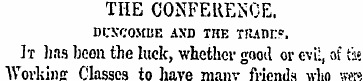 THE CONFERENCE. dcxcombe and the TRAnn?....