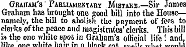 Graham's' Parliamentary Mistake.—Sir Jam...