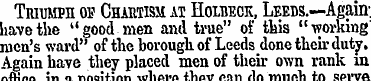 Triumph op Chartism at Holreck, Leeds.—A...