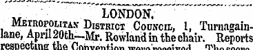 , . LONDON. Metropolitan- District Counc...
