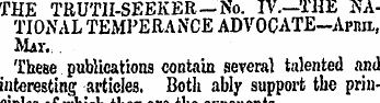 THE TRUTH-SEEKER — No. IV.—THE NATIONAL ...