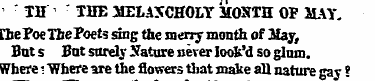 ' TH ' THE MELANCHOLY MONTH OF MAY. Che ...