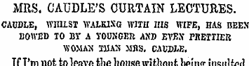 MRS. CAUDLE'S CURTAIN LECTURES. cauble, ...