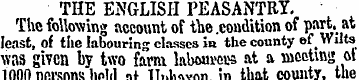 THE ENGLISH PEASANTRY. The foUoNving acc...