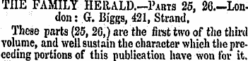 THE FAMILY HERALD.-Parts 25, 26.-London:...