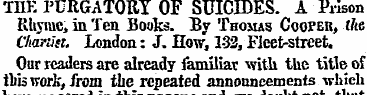 THE PURGATORY OF SUICIDES. A Prison Rhym...