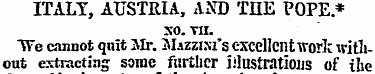 ITALY, AUSTRIA, AND THE POPE* XO. VII. "...