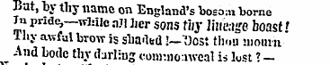 Bat, by thy name on England's boso:n bor...