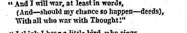 " And I will war, at least in words, {An...