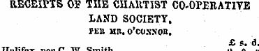 RECEIPTS OF THE CHARTIST CO-OPERATIVE LA...