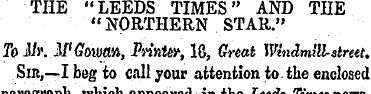 THE "LEEDS TIMES" AND THE "NORTHERN STAR...