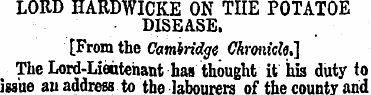 LORD HARDWICKE ON THE POTATOE DISEASE. [...