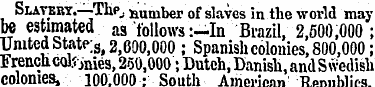 Slavery.—-The, number of slaves in the w...