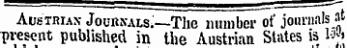 Austrian- Joubxals. —The number of journals a' present published in the Austrian States is 1*'&lt;