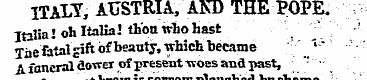 ITALY, AUSTRIA, AND THE POPE. Italia ! o...