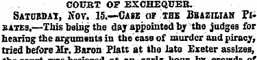 GOUJBT OF EXCHEQUER. Satcbdat, Nov. 15.—...