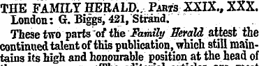 THE FAMILY HERALD.. Parts XXIX., XXX. Lo...