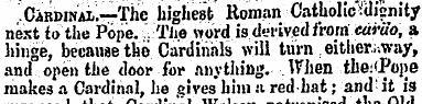 .Cardinal.—The highest Roman Catholicidi...