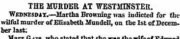 THE MURDER AT WESTMINSTER. Webnesdit.—Ma...