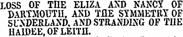 LOSS OF THE ELIZA AND NANCY OF DARTMOUTH...