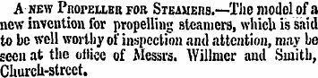 A new PnorEixER fob Steamers.—The model ...