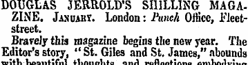 DOUGLAS JERROLD'S SHILLING MAGAZINE. Jan...