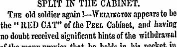 SPLIT IN TIIE CABINET. The old soldier a...