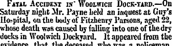 Fatal Accident is' Woolwich Dock-takd.—O...