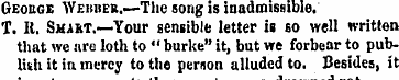 Geoege Webuek.—* The song is inadmissibl...