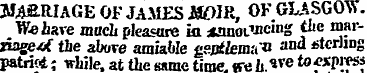 3U4£RIAGE OF JAMES JftHR, OF GLASGOW. We...