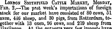 London Smitiifield Cattle Market, Monday...