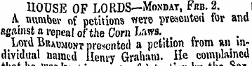 HOUSE OF LORDS-Mondat, Fun. 2. A number ...