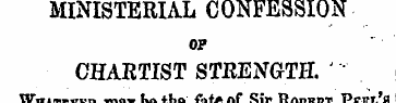 MINISTERIAL CONFESSION op CHARTIST STREN...