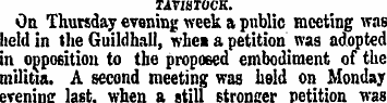 TAVISTOCK. On Thursday evening week a pu...