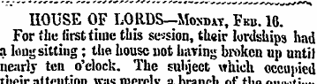 HOUSE OF LORDS-Mosdat, Fkb. 10. For the ...