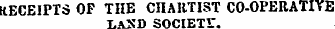 K.BCEIPTS OF THE CHABTIST CO-OPERATIVE I.ASD SOCIETr.