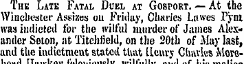 The Late Fatal Dukl at Gosport. — At the...