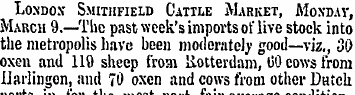 London* Smithfield Cattle Market, Monday...