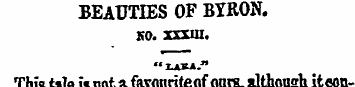 BEAUTIES OF BYRON, so. xxxui. "¦LXSJL." ...