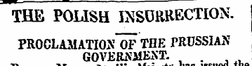 THE POLISH INSURRE CTION. PROCLAMATION^)...