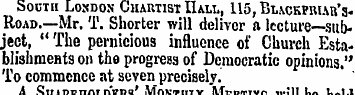 Soctii London Chartist Hall, 115, Blackf...